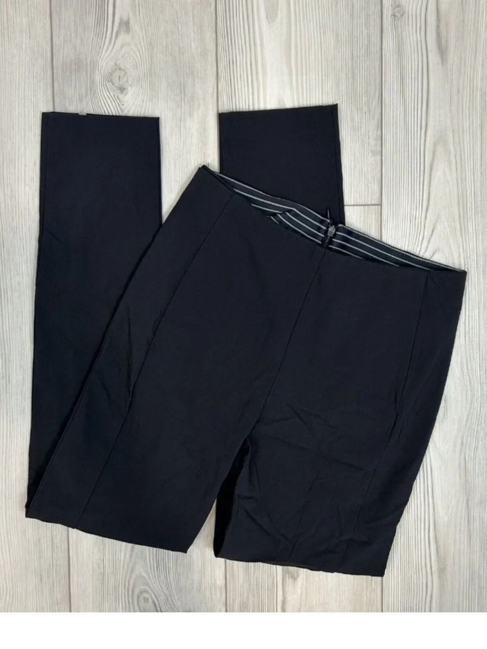 Athleta Wander Slim Ankle Pants Black Style 281482 Zipper Slit Straight 6